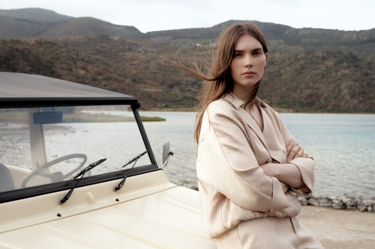 Zweiteiler für Curvys in Wickeloptik | Farbe Light Tan | Xandres