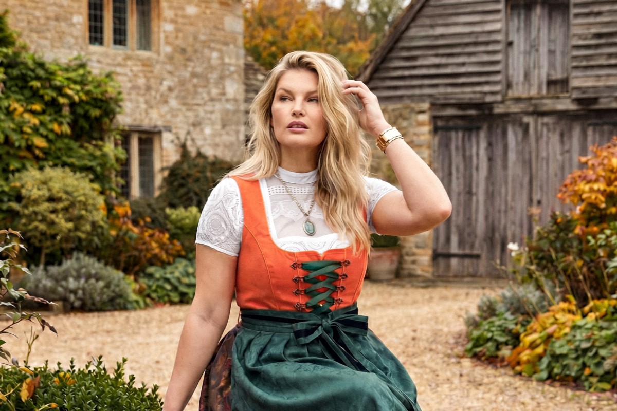 Dirndl für Curvys mit organgefarbenem Mieder | Foto: Ulla Popken